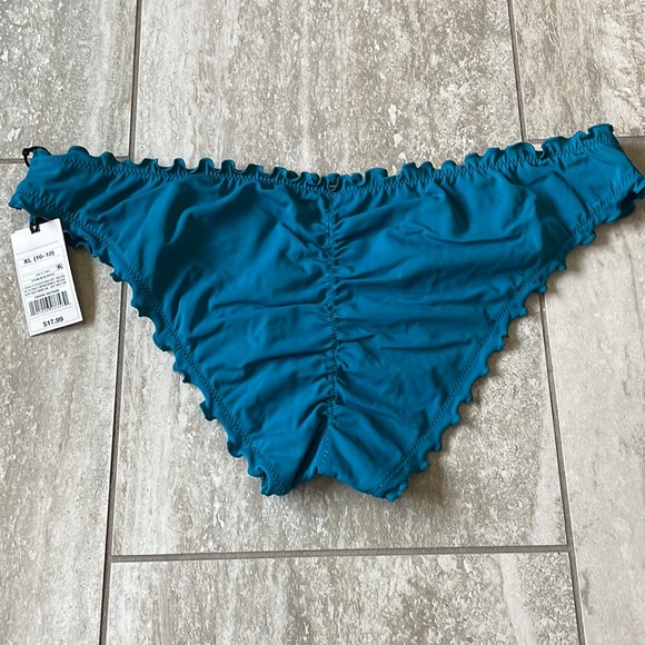 Shade & Shore,XL(16-18),oceanblue,low coverage,cheeky,ruffled all over,for women - Picture 2 of 4